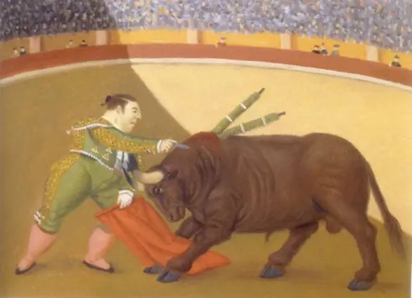 Коррида выпад. La Estocada. 1991. Fernando Botero (1932 – 2023).