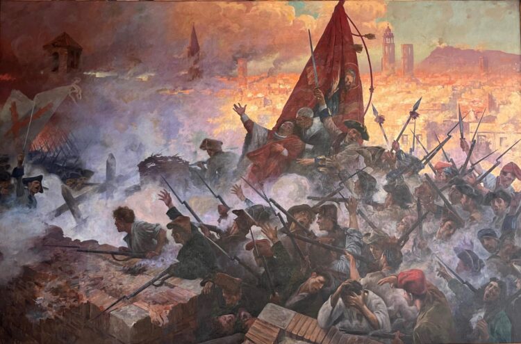 Последний штурм Барселоны 11 сентября 1714 года. Картина Антони Эструка, 1909 год.